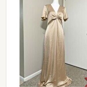 Show Me Your Mumu Rome Twist gown luxe gold satin bridesmaid dress XL
